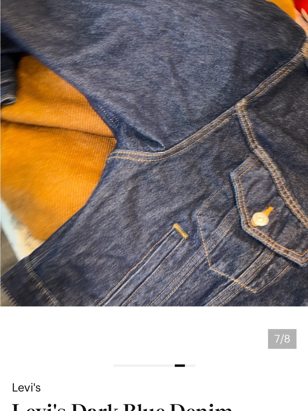 Levi's Dark Blue Denim Jean
 Jacket size XL kids nwt